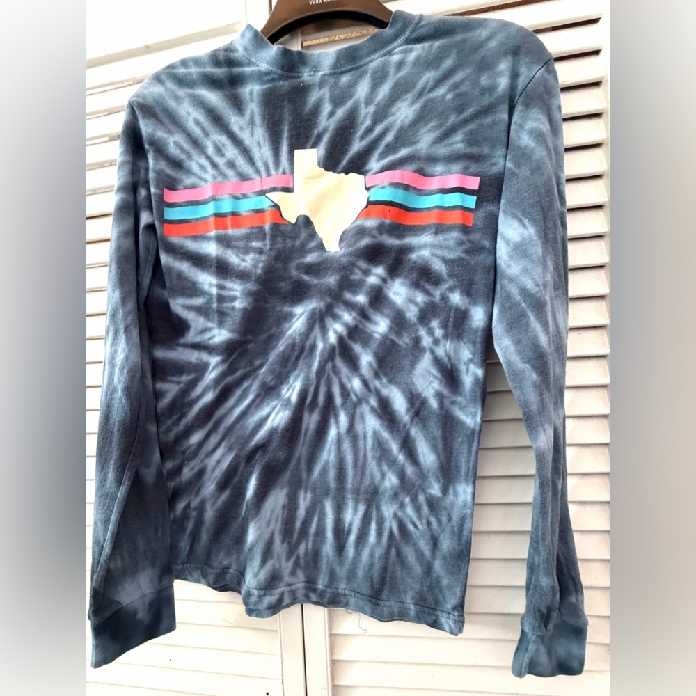 LOVE & PINEAPPLES Tie-Dye Long Sleeve Tee with Texas